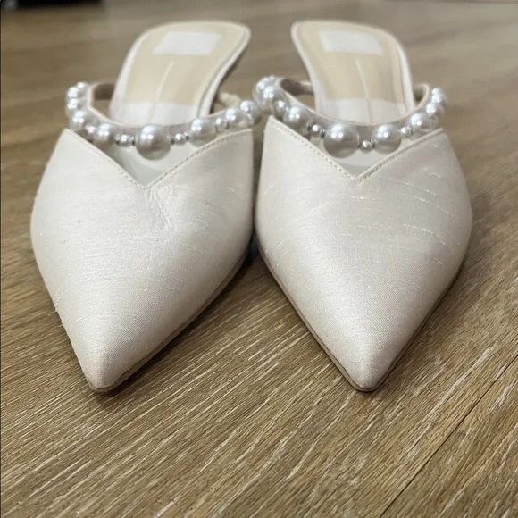 Dolce Vita Cream Kanika Pearl Kitten Heel Mule Pump size 7 - Picture 7 of 12